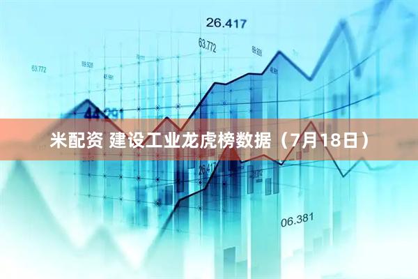 米配资 建设工业龙虎榜数据（7月18日）